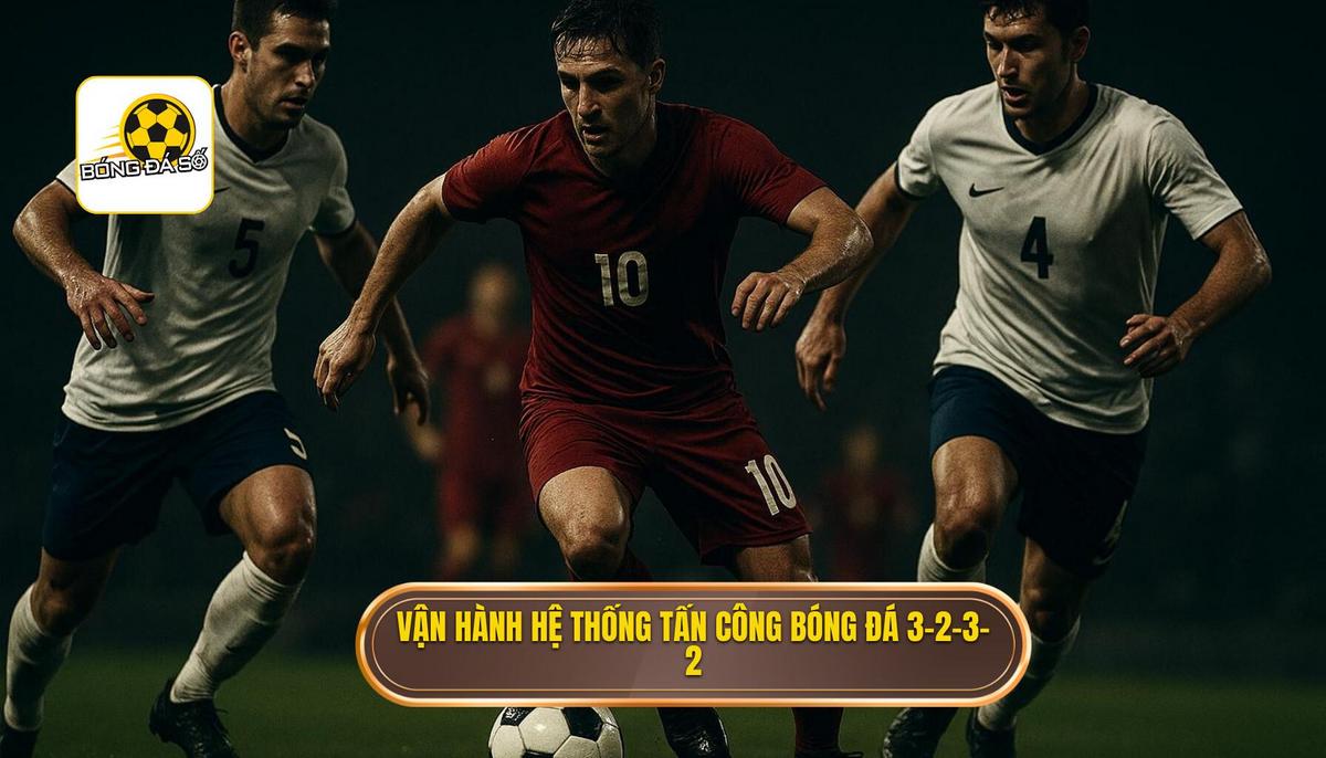 Chiến thuật bóng đá 3-2-3-2: Đỉnh cao của sự kiểm soát và tấn công đa tầng 2 Cách vận hành hệ thống tấn công trong chiến thuật bóng đá 3-2-3-2